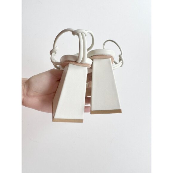 NWOB SONG OF STYLE Noelle White Leather Knotted Block Heel Sandals, Size 5.5 - Picture 9 of 14